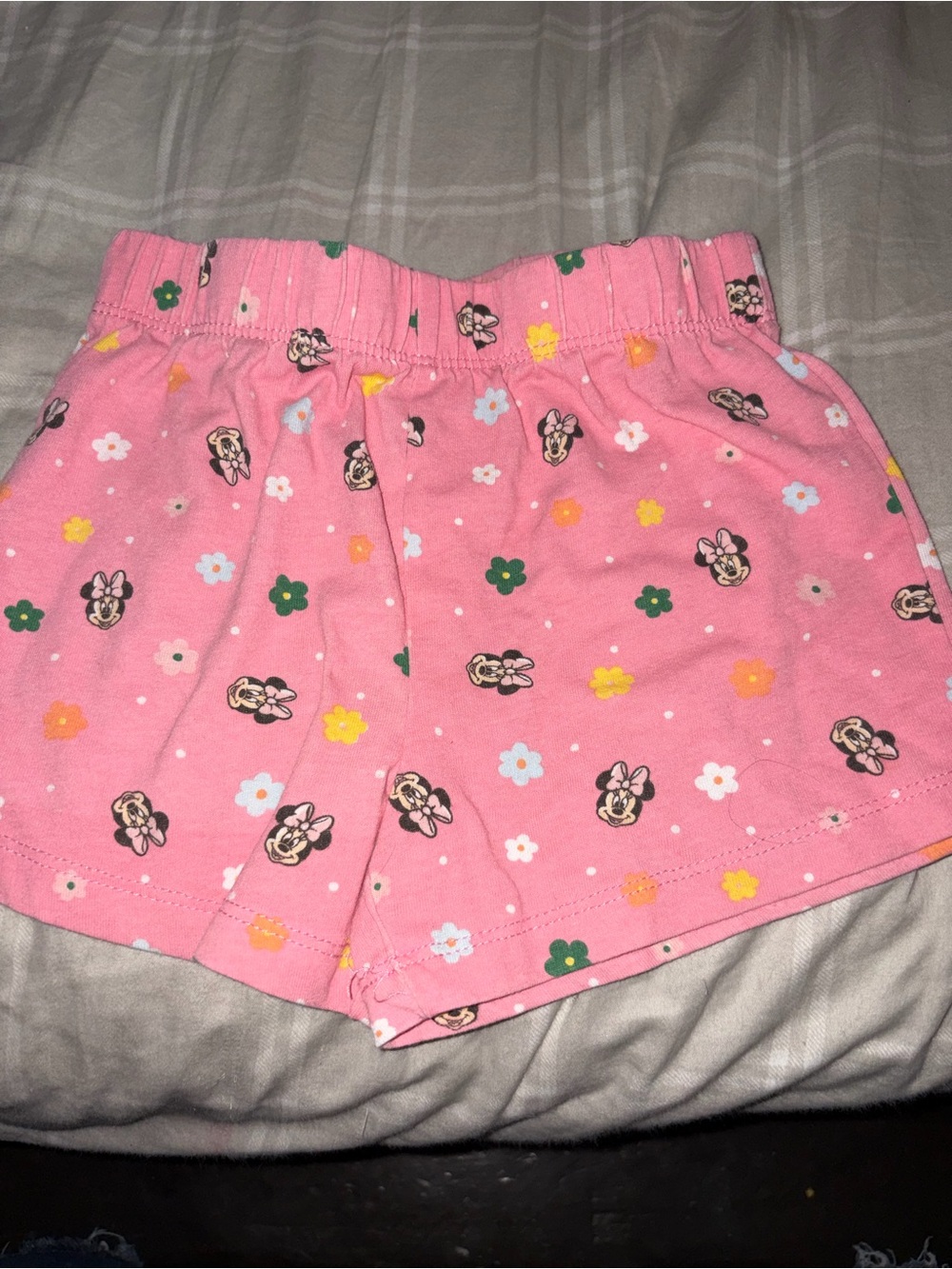 Disney Minnie Mouse Pink Floral Elastic-Waist Shorts